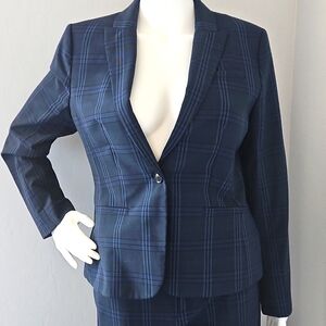 Blue plaid blazer